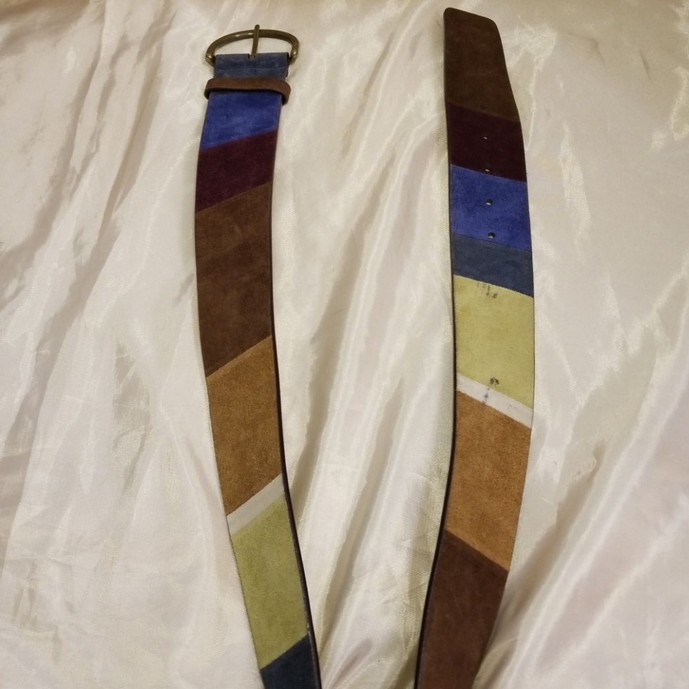 Multicolored COACH leather belt